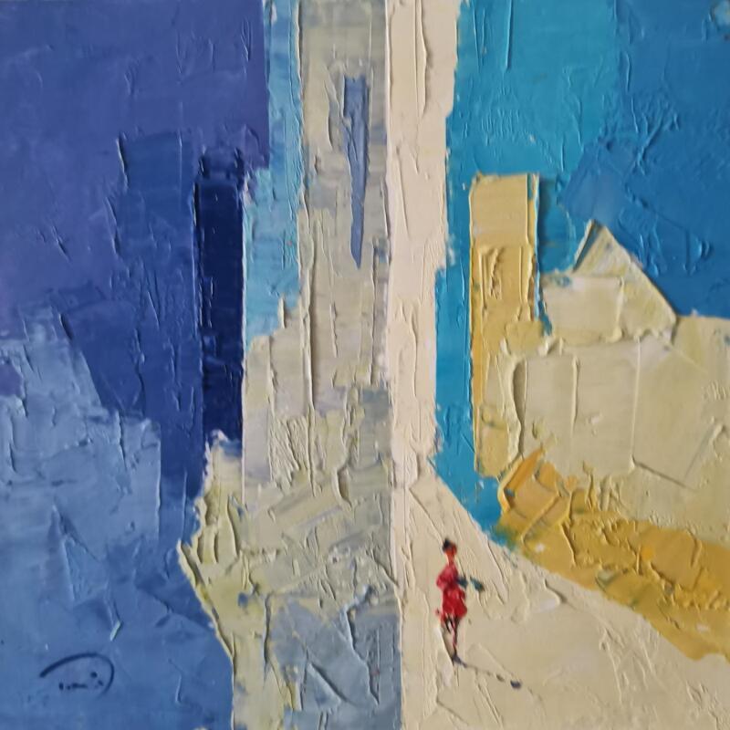 Peinture La camisa vermella par Tomàs | Tableau Abstrait Société Urbain Scènes de vie Huile