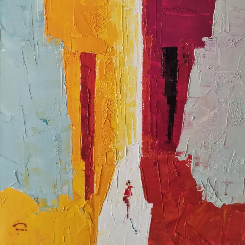 Peinture Ma maison par Tomàs | Tableau Abstrait Urbain Huile