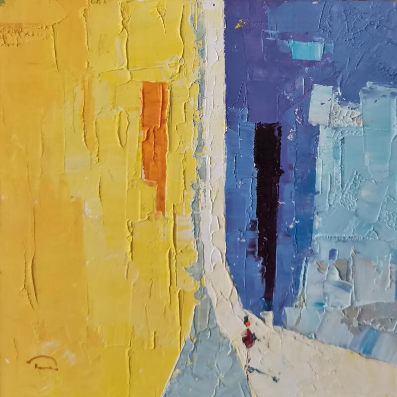 Gemälde Un jour jaune  von Tomàs | Gemälde Abstrakt Gesellschaft Urban Alltagsszenen Öl