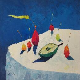Painting Fruita vermella by Tomàs | Painting Abstract Oil Still-life