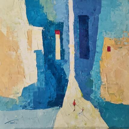 Painting El gat vermell by Tomàs | Painting Abstract Oil Society, Urban