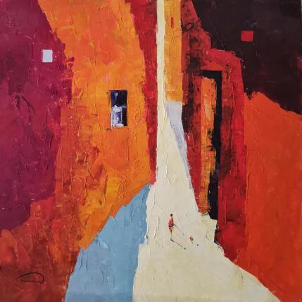 Peinture L'automne par Tomàs | Tableau Impressionnisme Huile Scènes de vie, Société, Urbain