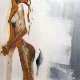 Painting Maybe by De Géa Olivier  | Painting Figurative Metal Nude