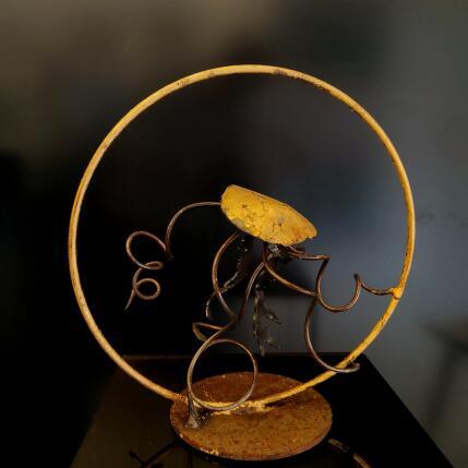 Sculpture baby meduse doré par Eres Nicolas | Sculpture Figuratif Métal Animaux