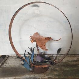 Sculpture Raie cuivrée par Eres Nicolas | Sculpture Figuratif Métal Animaux