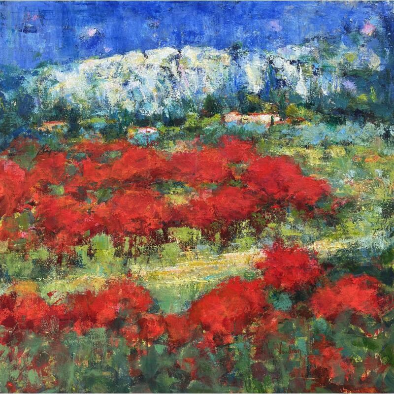 Painting Les cerisiers à Lourmarin by Vaudron | Painting Figurative