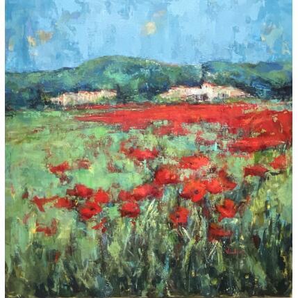 Peinture Les coquelicots à Puyvert par Vaudron | Tableau Figuratif