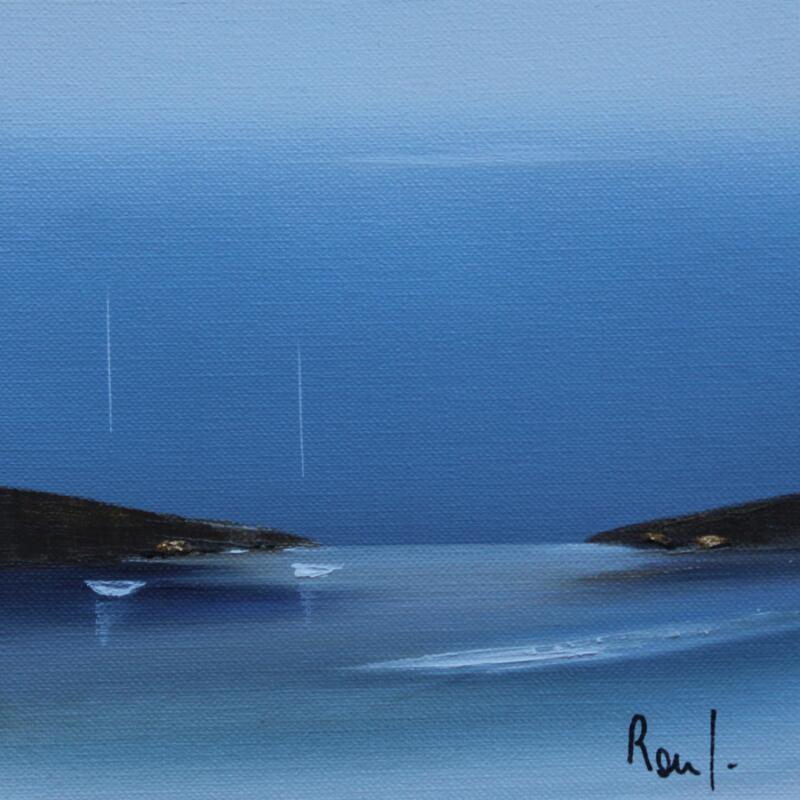 Peinture Plénitude 79 par Roussel Marie-Ange et Fanny | Tableau Figuratif Marine Minimaliste Huile