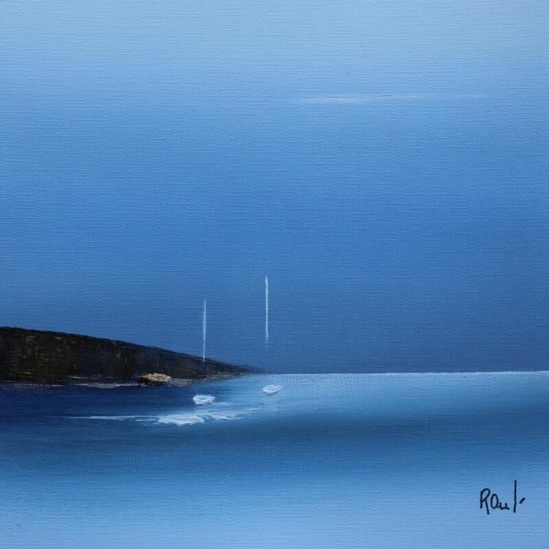 Painting Sérénité 79 by Roussel Marie-Ange et Fanny | Painting Figurative Marine Minimalist Oil