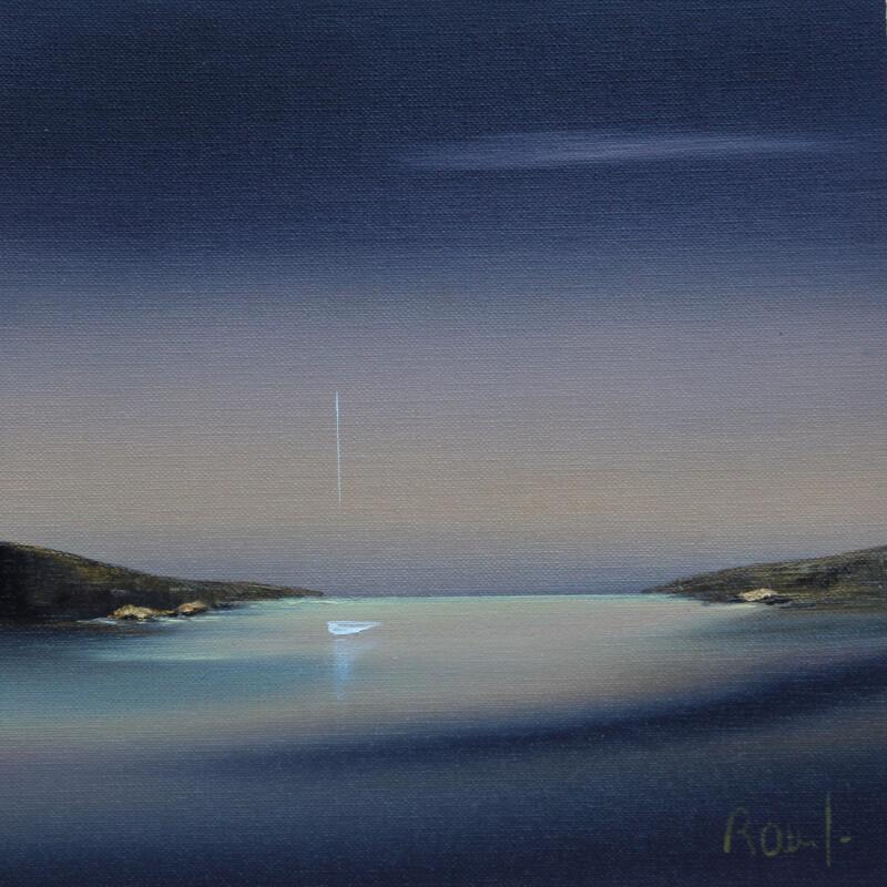 Painting Douceur marine 79 by Roussel Marie-Ange et Fanny | Painting Figurative Marine Minimalist Oil