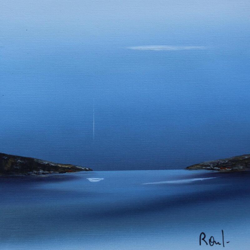 Peinture Plénitude 79 par Roussel Marie-Ange et Fanny | Tableau Figuratif Marine Minimaliste Huile