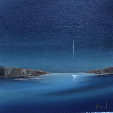 Painting Horizon marin 79 by Roussel Marie-Ange et Fanny | Painting Figurative Oil Marine, Minimalist