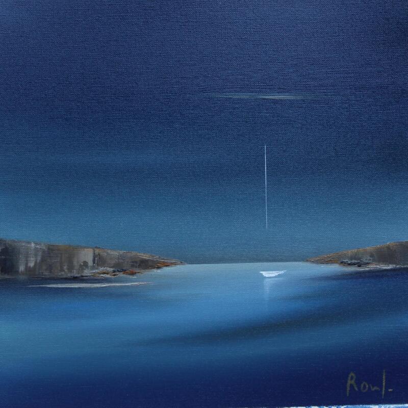 Peinture Horizon marin 79 par Roussel Marie-Ange et Fanny | Tableau Figuratif Marine Minimaliste Huile