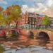 Painting Quartier historique à Amsterdam by Elisabeth Bazin | Painting