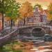 Peinture Automne à Amsterdam par Elisabeth Bazin | Tableau