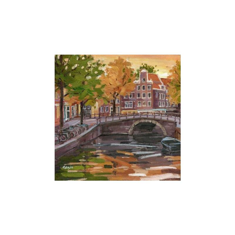 Peinture Automne à Amsterdam par Elisabeth Bazin | Tableau