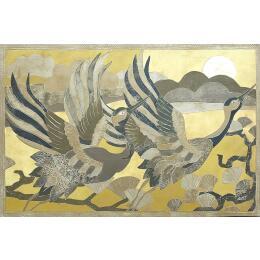 Pintura Deux grues por Devie Bernard  | Pintura Figurativo Acrílico Animales