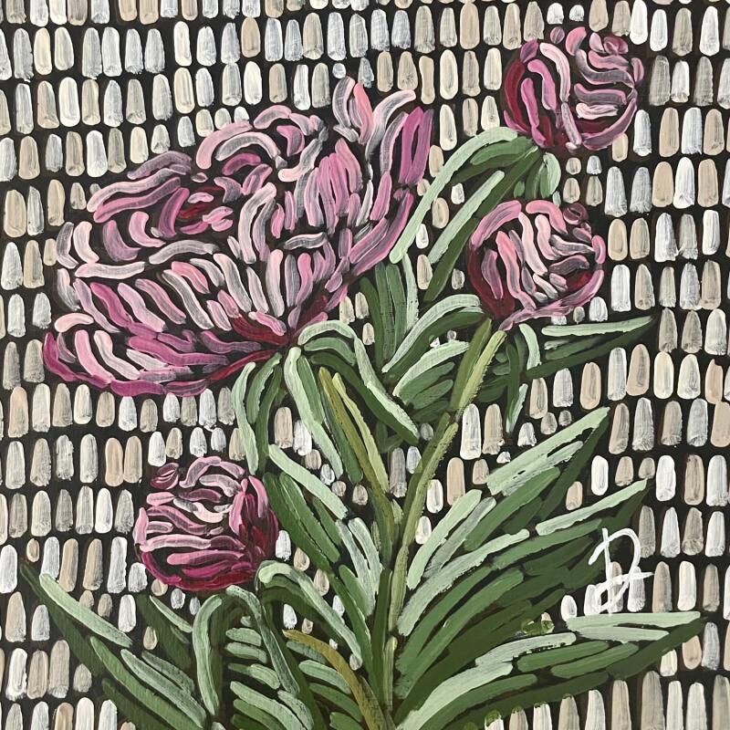 Painting Pivoines 1 by Dmitrieva Daria | Painting Impressionism Nature Acrylic