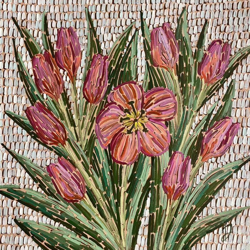 Peinture Tulipes  par Dmitrieva Daria | Tableau Impressionnisme Nature Acrylique