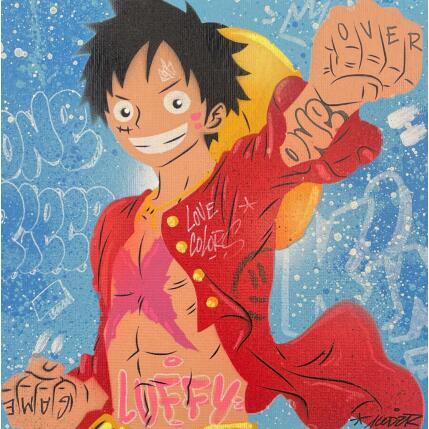 Gemälde LUFFY von Lemoine Mael | Gemälde Pop-Art Acryl, Graffiti Pop-Ikonen