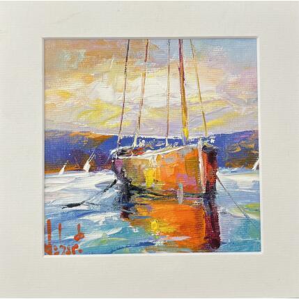 Painting Reflet by Hébert Franck | Painting Figurative Oil Landscapes, Marine