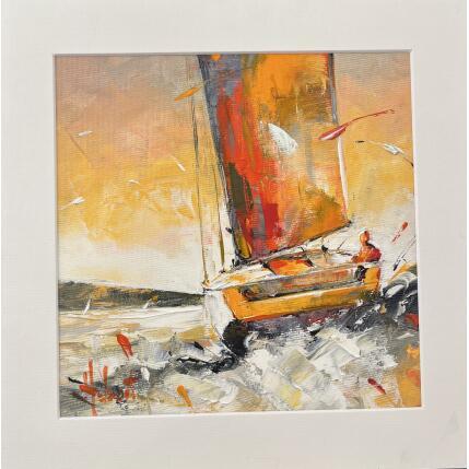 Painting La traversée by Hébert Franck | Painting Figurative Oil Landscapes, Marine, Pop icons