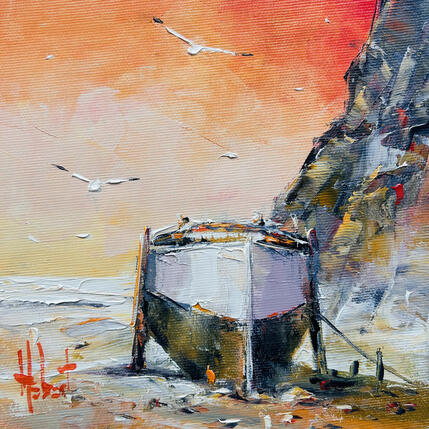 Painting L'attente by Hébert Franck | Painting Figurative Oil Landscapes, Marine, Pop icons