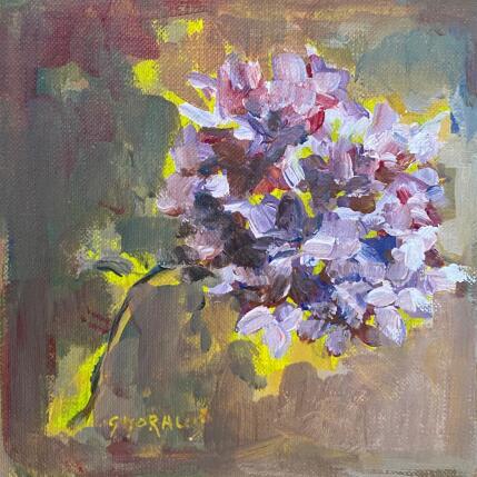 Peinture fleur d'hortensia par Morales Géraldine | Tableau Figuratif Acrylique Natures mortes