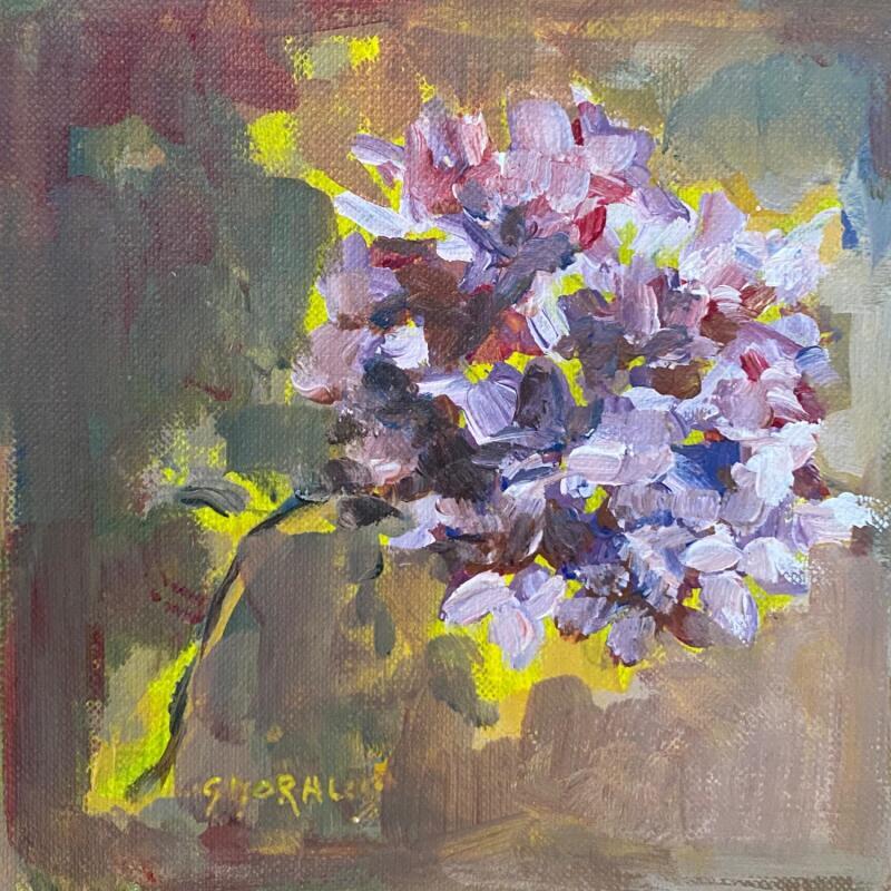 Peinture fleur d'hortensia par Morales Géraldine | Tableau Figuratif Natures mortes Acrylique