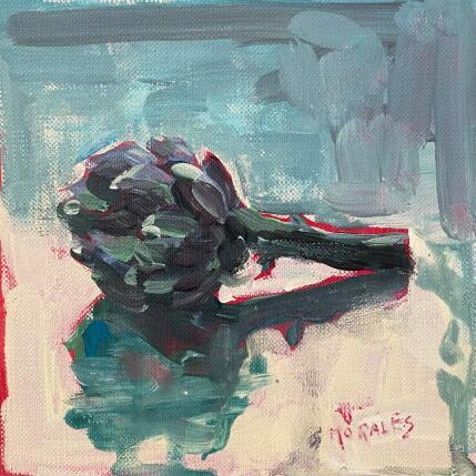 Peinture artichaut vert par Morales Géraldine | Tableau Figuratif Acrylique Natures mortes