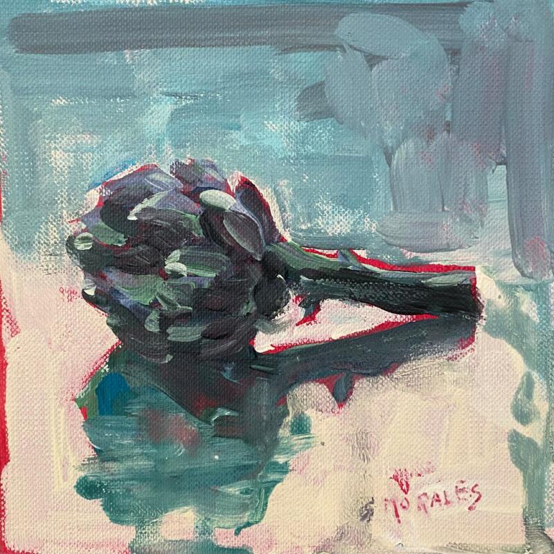 Peinture artichaut vert par Morales Géraldine | Tableau Figuratif Natures mortes Acrylique