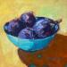 Painting figues au bol bleu by Morales Géraldine | Painting Figurative Still-life Acrylic