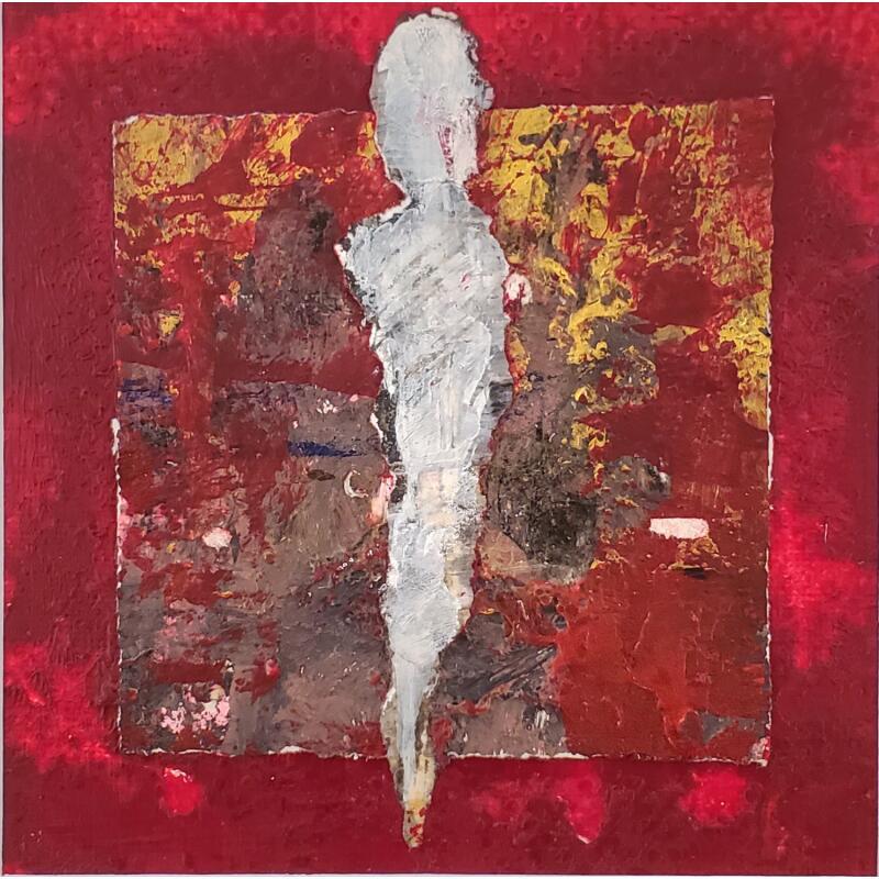 Painting L'être garance by Rocco Sophie | Painting Raw art Acrylic Gluing Sand