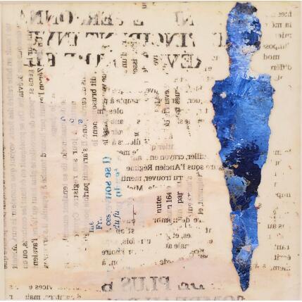 Peinture L'écrivain par Rocco Sophie | Tableau Art Singulier Acrylique, Collage, Sable