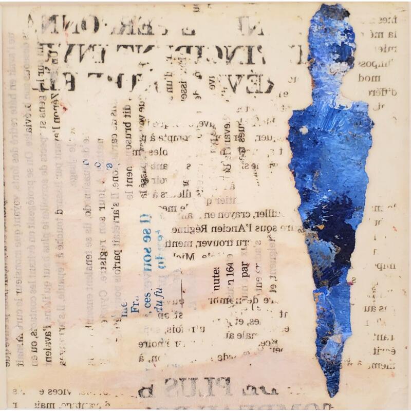 Gemälde L'écrivain von Rocco Sophie | Gemälde Art brut Acryl Collage Sand