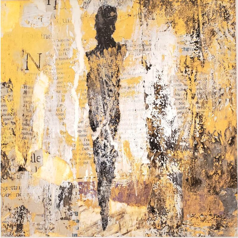 Painting Un week end d'or by Rocco Sophie | Painting Raw art Acrylic Gluing Sand