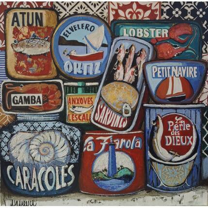 Painting Latas marinas by Villanueva Puigdelliura Natalia | Painting Figurative