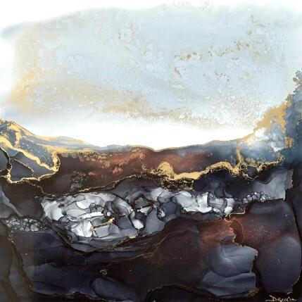 Painting Poésie minérale 2340 by Depaire Silvia | Painting Abstract Acrylic Black & White, Landscapes, Minimalist