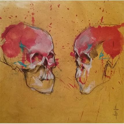 Peinture Carton d'étude : 2 vanités par Bergues Laurent | Tableau Figuratif Acrylique Portraits