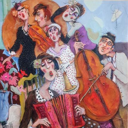 Peinture sensual blues par Garilli Nicole | Tableau Figuratif Acrylique, Fusain Scènes de vie