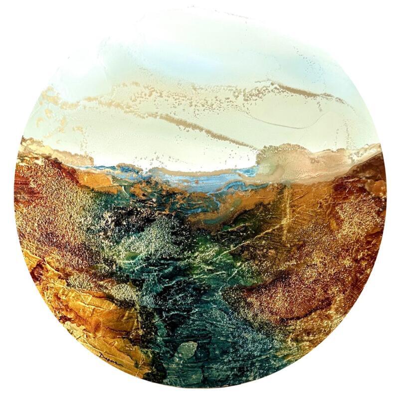 Peinture Bronze âge 2373 par Depaire Silvia | Tableau Abstrait Paysages Marine Minimaliste Acrylique