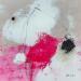 Peinture abstract rose A 147 par Wilms Hilde | Tableau Abstrait Acrylique Encre Sable