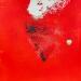 Painting abstract red B 136 by Wilms Hilde | Painting Abstract Acrylic Ink Sand Gold leaf