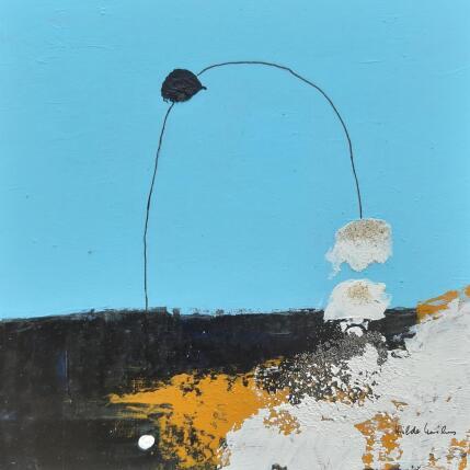 Peinture abstract turquoise B 140 par Wilms Hilde | Tableau Abstrait Acrylique, Encre, Sable