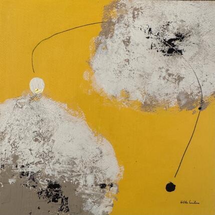 Peinture abstract yellow C 146 par Wilms Hilde | Tableau Abstrait Acrylique, Encre, Sable