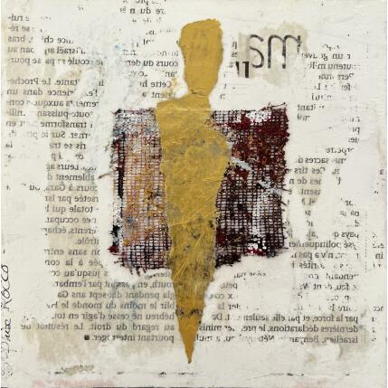 Peinture Son moi par Rocco Sophie | Tableau Art Singulier Acrylique, Collage, Sable