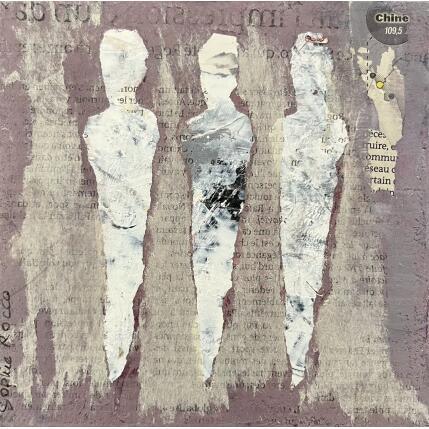 Peinture Pêcheurs de perles par Rocco Sophie | Tableau Art Singulier Acrylique, Collage, Sable