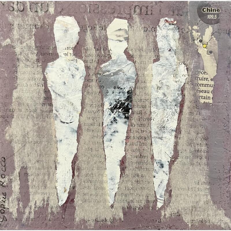 Painting Pêcheurs de perles by Rocco Sophie | Painting Raw art Acrylic Gluing Sand