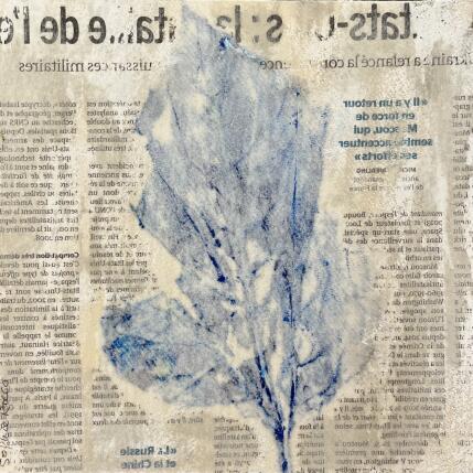 Peinture L'envol de feuille par Rocco Sophie | Tableau Art Singulier Acrylique, Collage, Sable