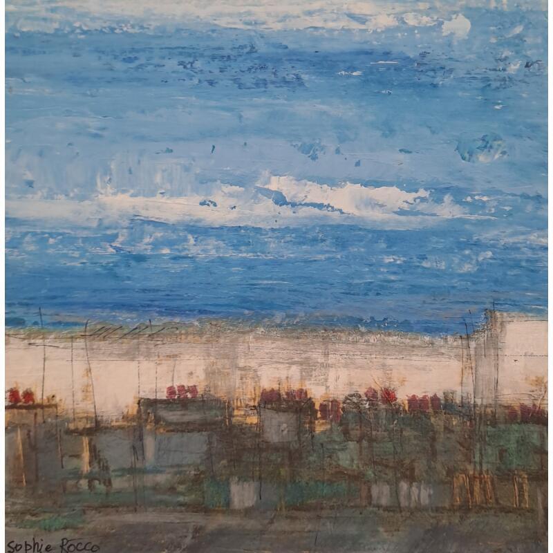 Painting Montmartre by Rocco Sophie | Painting Raw art Acrylic Gluing Sand